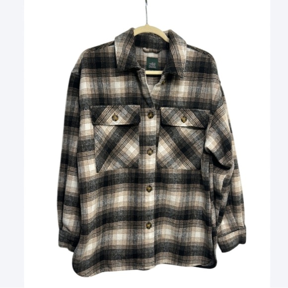 Wild Fable Plaid Flannel Shacket – Size M - Picture 2 of 8